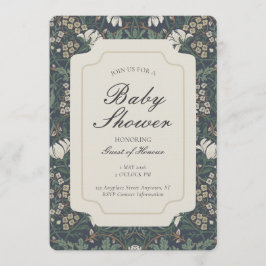Traditionell blomsterkonst och hantverks-baby show inbjudningar