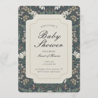 Traditionell blomsterkonst och hantverks-baby show inbjudningar