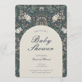 Traditionell blomsterkonst och hantverks-baby show inbjudningar
