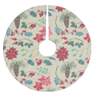 Traditionell botanisk jul julgransmatta borstad polyester