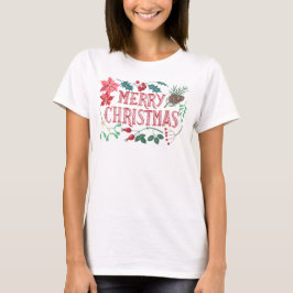 Traditionell botanisk jul (vit) t shirt
