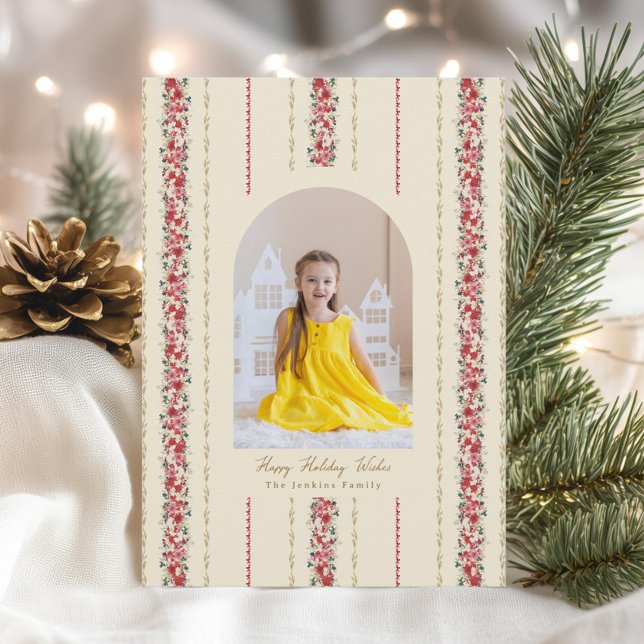 Traditionell botanisk julkemi Tapet Julkort (Skapare uppladdad)