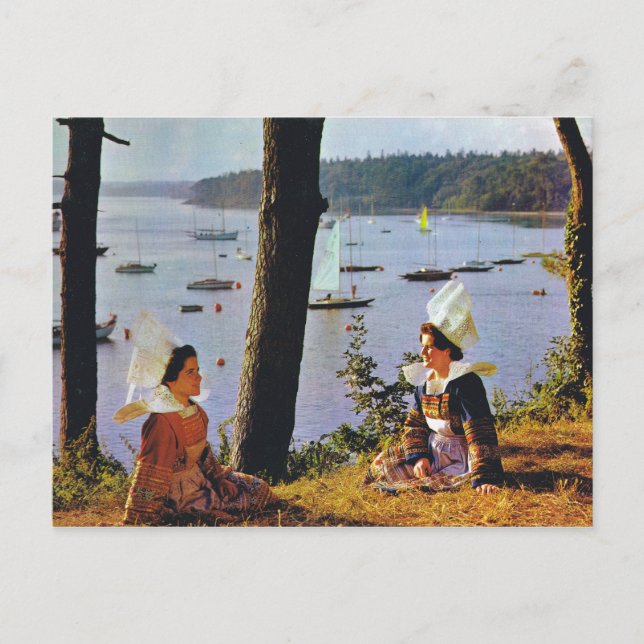 Traditionell bretonkostym vykort (Framsida)