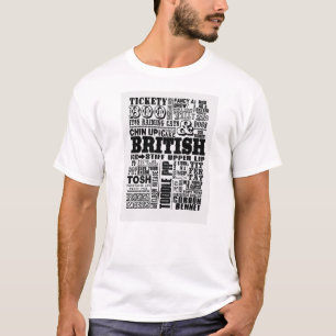TRADITIONELL BRITTISK ORDTSHIRT FÖR VINTAGE T-SHIRT