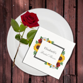 Traditionell bröllopsfest med blommor pappersservett
