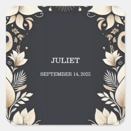 Traditionell bröllopsfirande med förnyelse av äkte fyrkantigt klistermärke