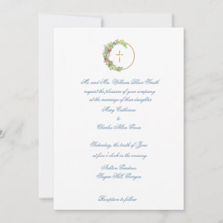 Traditionell bröllopsinbjudan, Blommigt med Kor Inbjudningar