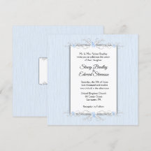 Traditionell bröllopsinbjudan med blå enkelhet