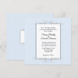 Traditionell bröllopsinbjudan med blå enkelhet inbjudningar