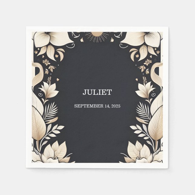 Traditionell Bröllopslöfte Förnyelse Brudtävling Pappersservett (Framsidan)