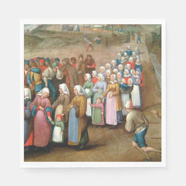 Traditionell bröllopsprocession (vintagekonst) pappersservett (Framsidan)