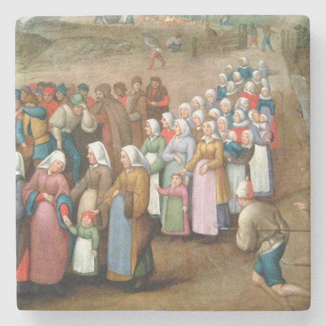 Traditionell bröllopsprocession (vintagekonst) stenunderlägg (Framsidan)