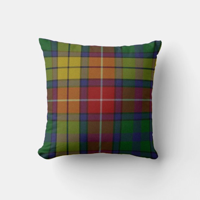 Traditionell Buchanan Tartan Randig Kudd Kudde (Framsida)