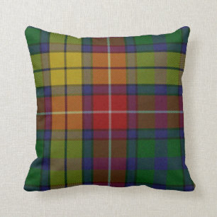Traditionell Buchanan Tartan Randig Kudd Kudde
