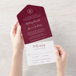 Traditionell burgundisk elegant bröllop