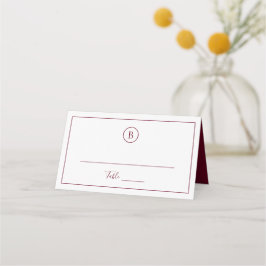 Traditionell burgundisk elegant bröllop placeringskort