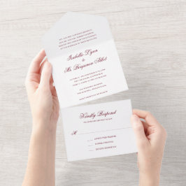 Traditionell Burgundy Formell Elegant Bröllop