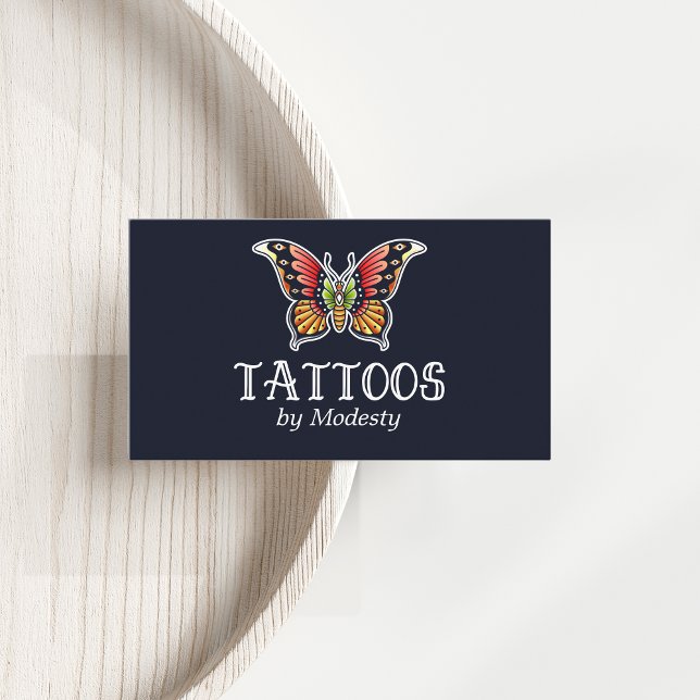 Traditionell Butterfly TattoArtist Visitkort (Skapare uppladdad)