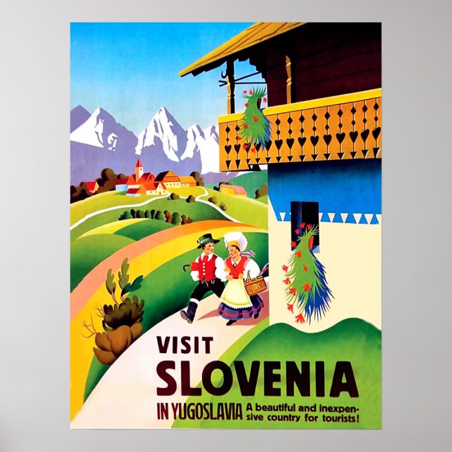 Traditionell by i Slovenien, Jugoslavien Poster (Framsidan)