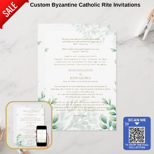 Traditionell BYZANTINE Kor Greenery Bröllop Inbjudningar