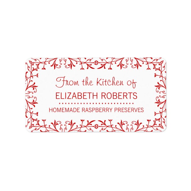 Traditionell Chef Homemade Baking/Caniting Adressetikett (Framsidan)