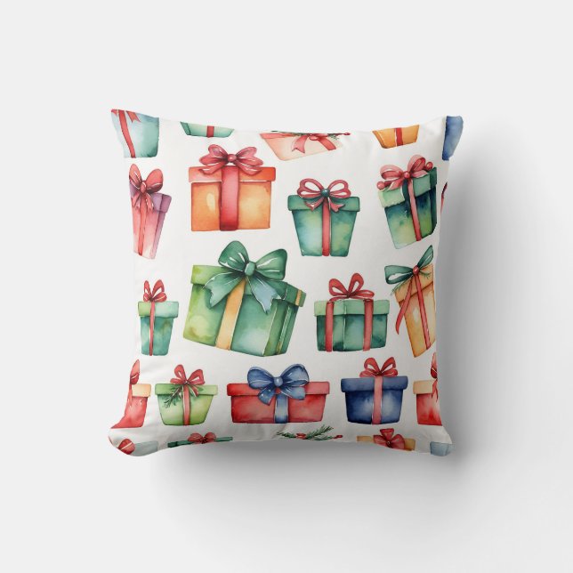 Traditionell Chic för elegant Red and White Säsong Kudde (Framsida)