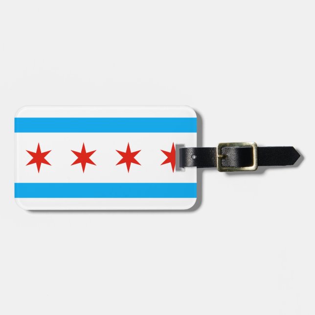 Traditionell Chicago flagga Bagagebricka (Horisontell Framsida)
