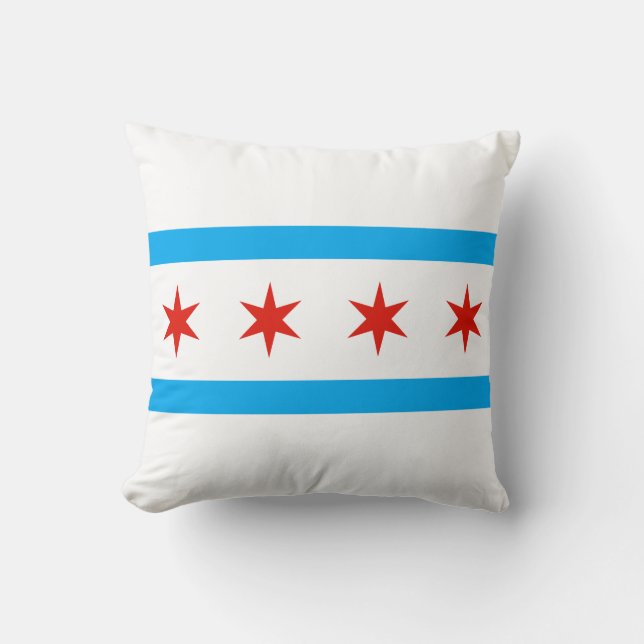 Traditionell Chicago flagga Kudde (Framsida)