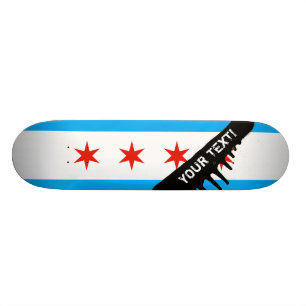 Traditionell Chicago flagga Mini Skateboard Bräda 18,5 Cm