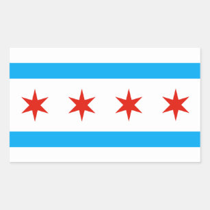 Traditionell Chicago flagga Rektangulärt Klistermärke