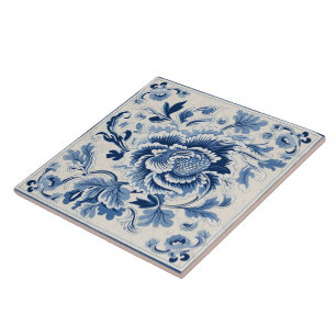 Traditionell China blå Bläck-blomma Art 3 Kakelplatta