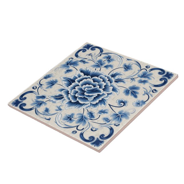 Traditionell China blå Bläck-blomma Art 8 Kakelplatta (Sidan)