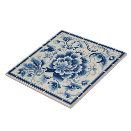 Traditionell China blå Bläck-blomma Artikel 14 Kakelplatta