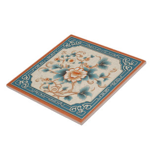 Traditionell China Orange Bläck, blomma Art 7 Kakelplatta