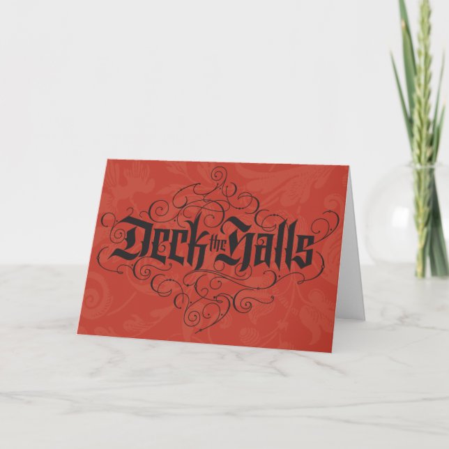 Traditionell DECK: Julen HALLS Calligraphy Helgkort (Framsida)
