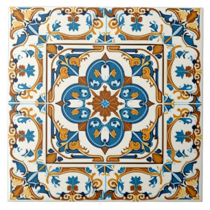 Traditionell dekoration för spanska Medelhavsområd Kakelplatta