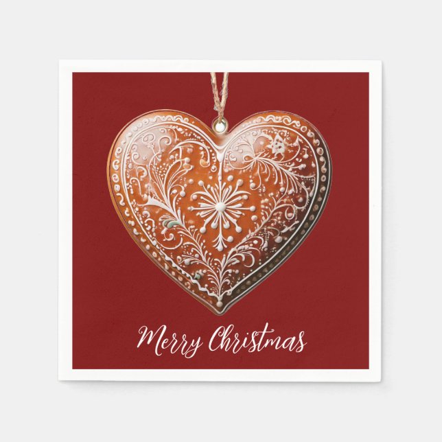 Traditionell dekorerad Helgdag för julkakor Pappersservett (Framsidan)