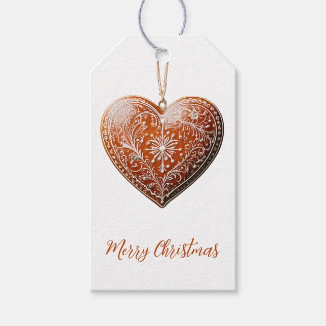 Traditionell dekorerad Helgdag för julkakor Presentetikett (Framsidan)