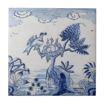 Traditionell Delft-panel med Birds-30