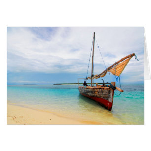 Traditionell dhow, Zanzibar, Tanzania Hälsningskort