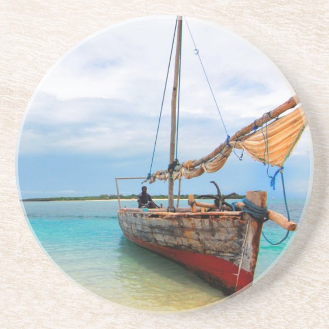 Traditionell Dhow, Zanzibar, Tanzania Underlägg (Framsidan)