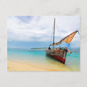 Traditionell dhow, Zanzibar, Tanzania Vykort