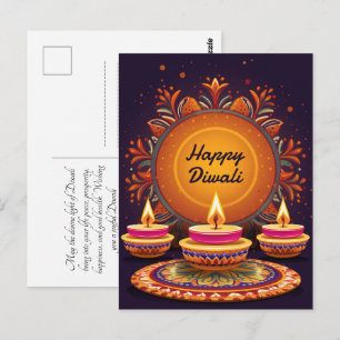 Traditionell Diwali med Diyas Vykort