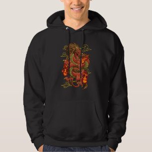 Traditionell drakkinesisk symbol makt styrka E Hoodie