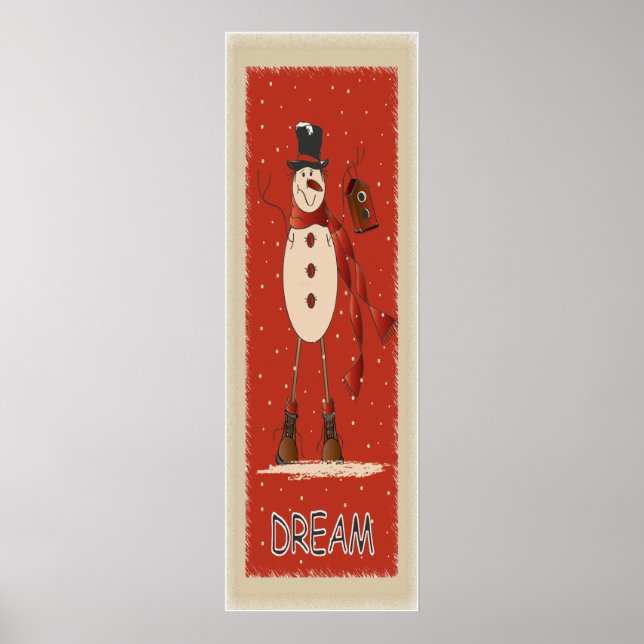 Traditionell Dream Snögubbe | Jul Poster (Framsidan)