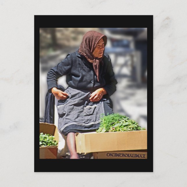 Traditionell dresp. Gammal kvinna (2) Vykort (Framsida)