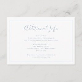 Traditionell Dusty Blue Elegant bröllop Tilläggskort