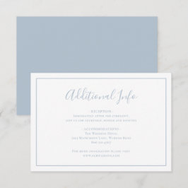 Traditionell Dusty Blue Elegant bröllop Tilläggskort