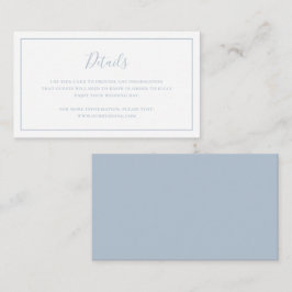 Traditionell Dusty Blue Elegant bröllop Tilläggskort
