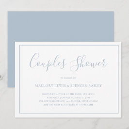 Traditionell Dusty Blue Elegant Par Shower Inbjudningar